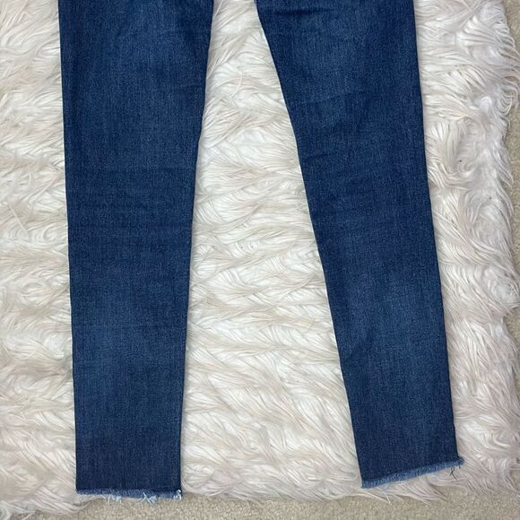 Rag & Bone 10 Inch Ankle Skinny Stretch Denim Dark Wash Raw Hem Jeans - Picture 7 of 8